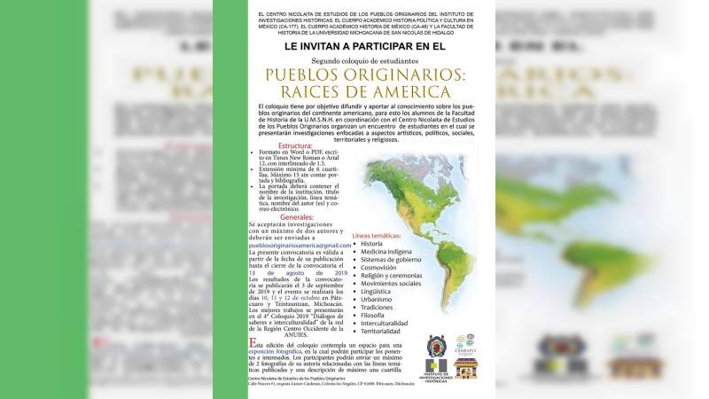 Preparan Segundo Coloquio de Estudiantes sobre los Pueblos Originarios, en la Casa de Hidalgo 