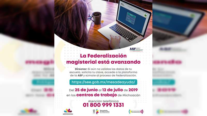 Directores y responsables de Centros de Trabajo educativos deben contar con claves y contraseñas para federalización 