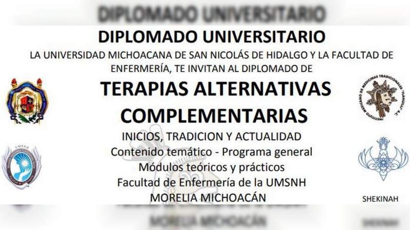 Impartirá UMSNH Diplomado sobre Terapias alternativas complementarias 
