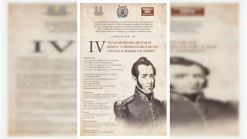 Prepara UMSNH Taller sobre la Historia Militar en México 