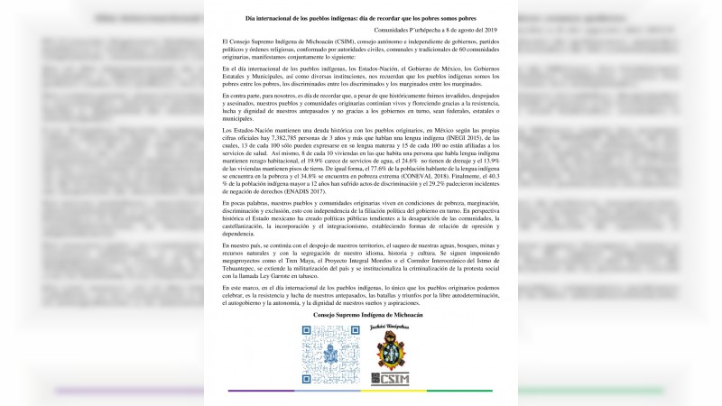 Día internacional de los pueblos indígenas: día de recordar que los pobres somos pobres - Foto 1 