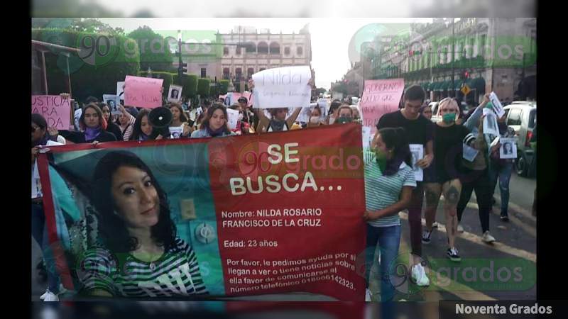 Marchan en Morelia para exigir la aparición de la estudiante Nilda Rosario - Foto 1 