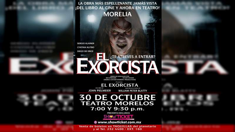 “El Exorcista” la obra de teatro, llegará a Morelia en octubre  