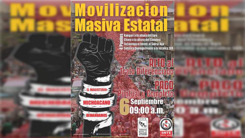 ¡Tome sus precauciones! CNTE realizará megamarcha este viernes en Morelia - Foto 1 