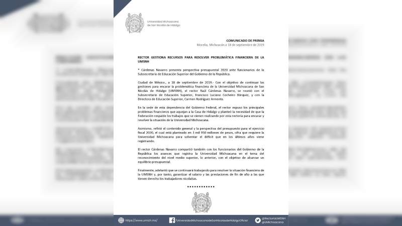 Rector Raúl Cárdenas gestiona recursos para la UMSNH - Foto 1 