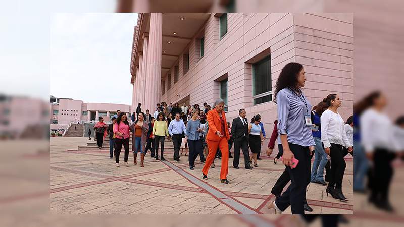 Brigadistas del Poder Judicial de Michoacán encabezaron simulacro de evacuación de más de 1,600 personas - Foto 1 