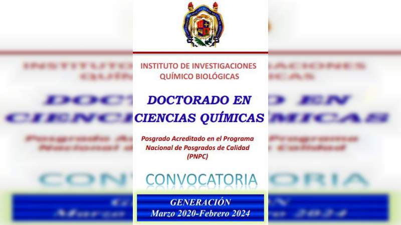 Inicia registro para el doctorado en Ciencias Químicas que ofrece la UMSNH   