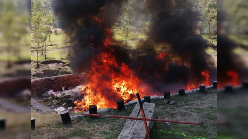 Destruyen autoridades federales más de tonelada y media de drogas incautadas en Michoacán - Foto 1 