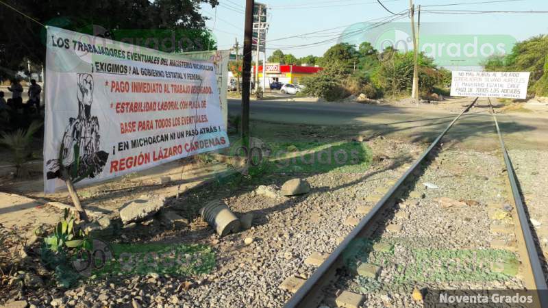 CNTE bloquea las vías del tren en Lázaro Cárdenas, Michoacán - Foto 4 
