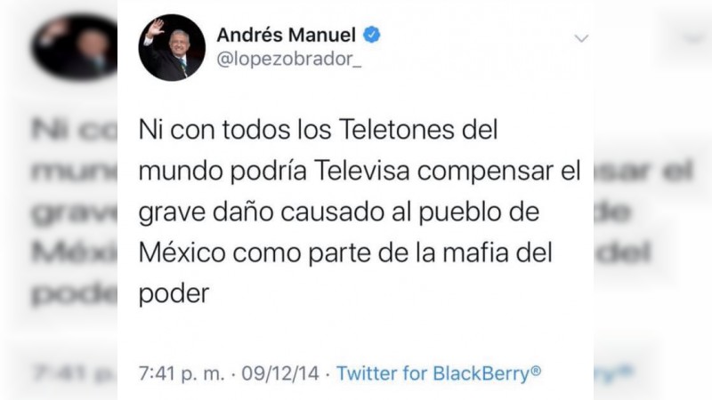 Televisa ya no es “ariete de la mafia del poder“: Pide AMLO aportar al Teletón - Foto 1 