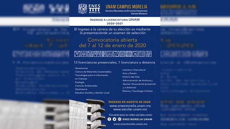 Abierta la primera convocatoria de ingreso 2020 a licenciaturas UNAM - Foto 2 
