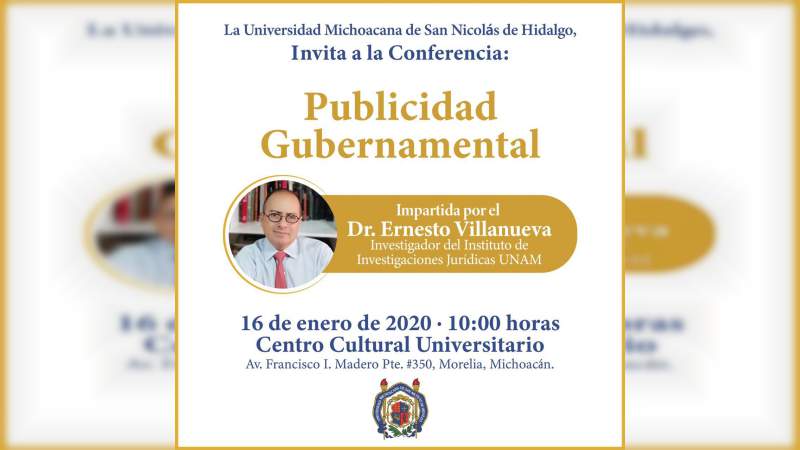 Todo listo para la Conferencia "Publicidad Gubernamental", con el doctor Ernesto Villanueva 