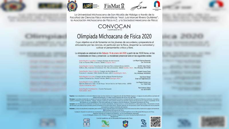 Este fin de semana, Olimpiada Michoacana de Física 2020 - Foto 1 