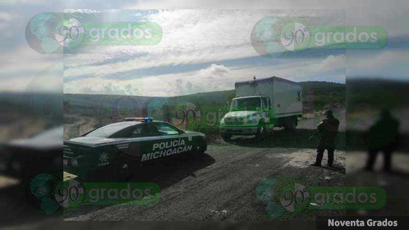 Recupera SSP camión con reporte de robo en Charo, Michoacán 