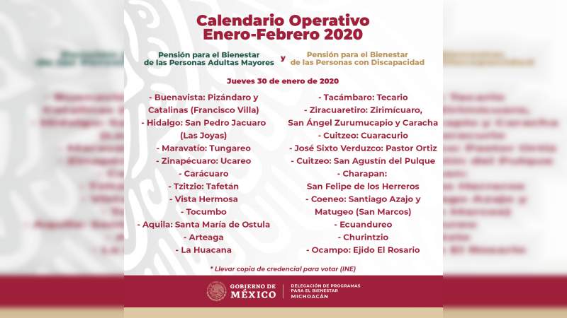 Inicia este lunes, operativo de pago de programas de Bienestar en Michoacán - Foto 3 