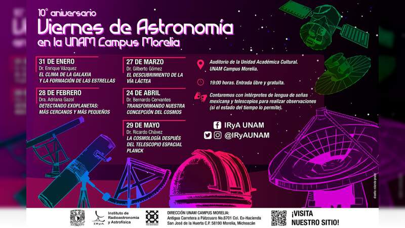 UNAM invita al 10° Aniversario del Viernes de Astronomía 