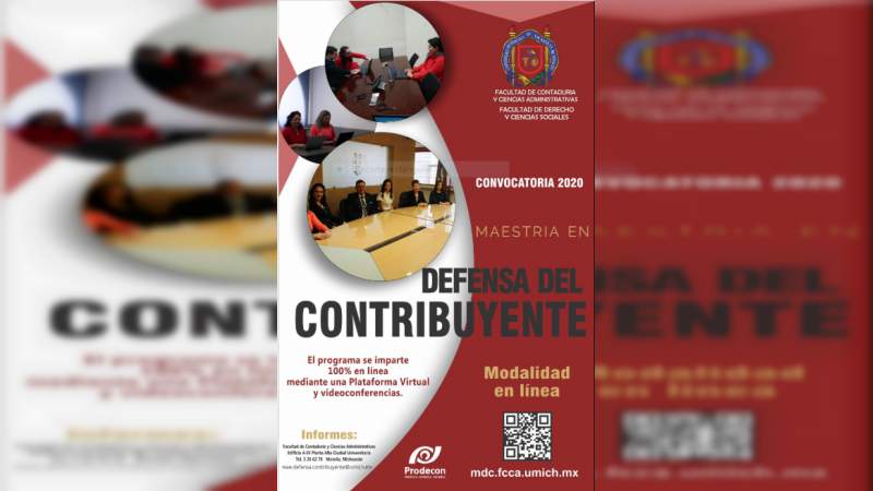 Convoca UMSNH a Maestría en Defensa del Contribuyente 