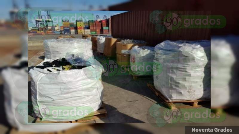 Impiden exportación de 40 toneladas de desechos peligrosos del puerto de Lázaro Cárdenas a Hong Kong 