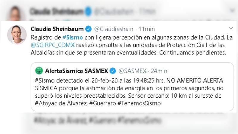 Se registra sismo en la Ciudad de México - Foto 1 