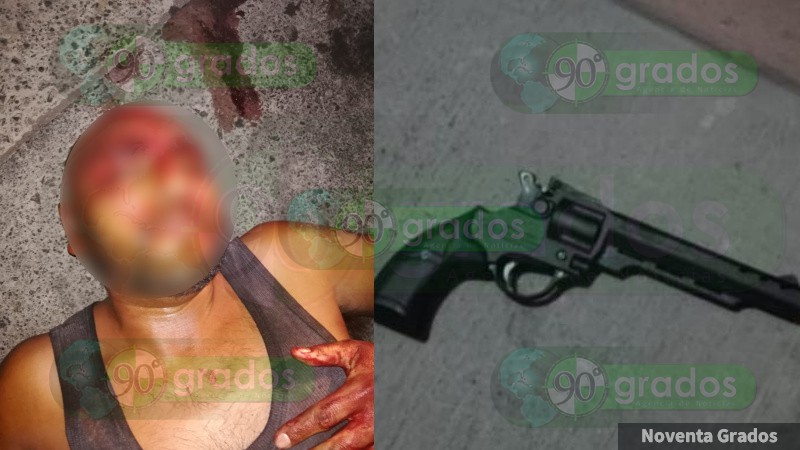 Intento asaltar con una pistola de postas pero le salió el tiro por la culata luego que vecinos lo detuvieron en Uruapan, Michoacán 