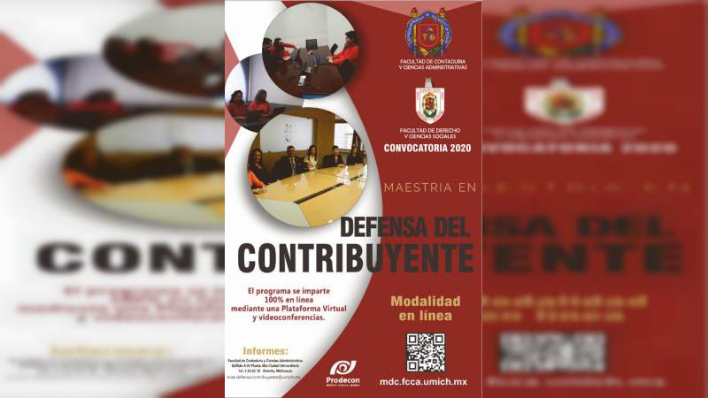 Abierta Convocatoria de Maestría en Defensa del Contribuyente de la UMSNH 